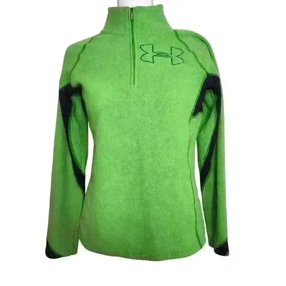 Under armour women's green/black pullover long sleeve sweater size XS
